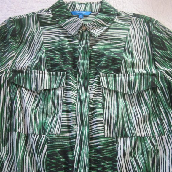 Derek Lam Design Nation Dress M Shirt Green Woodgrain Print NO BELT - Picture 5 of 9